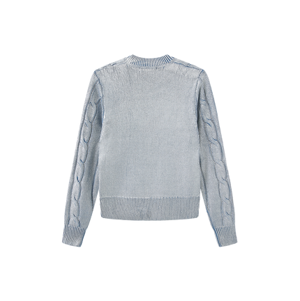 Metallic Cable Knit Sweater