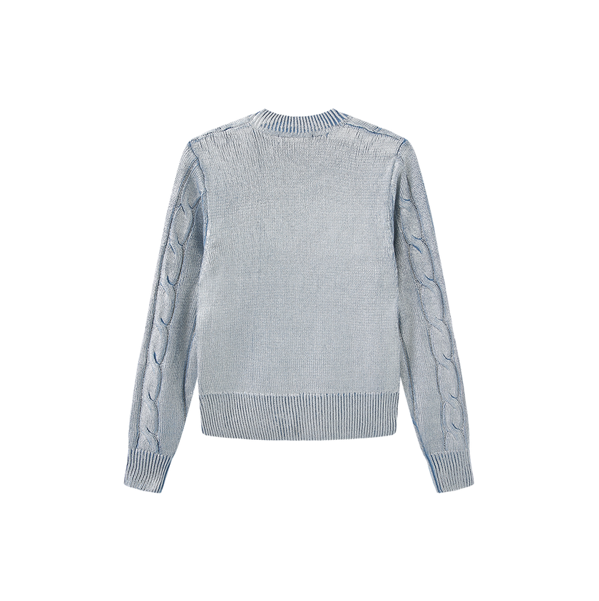 Metallic Cable Knit Sweater