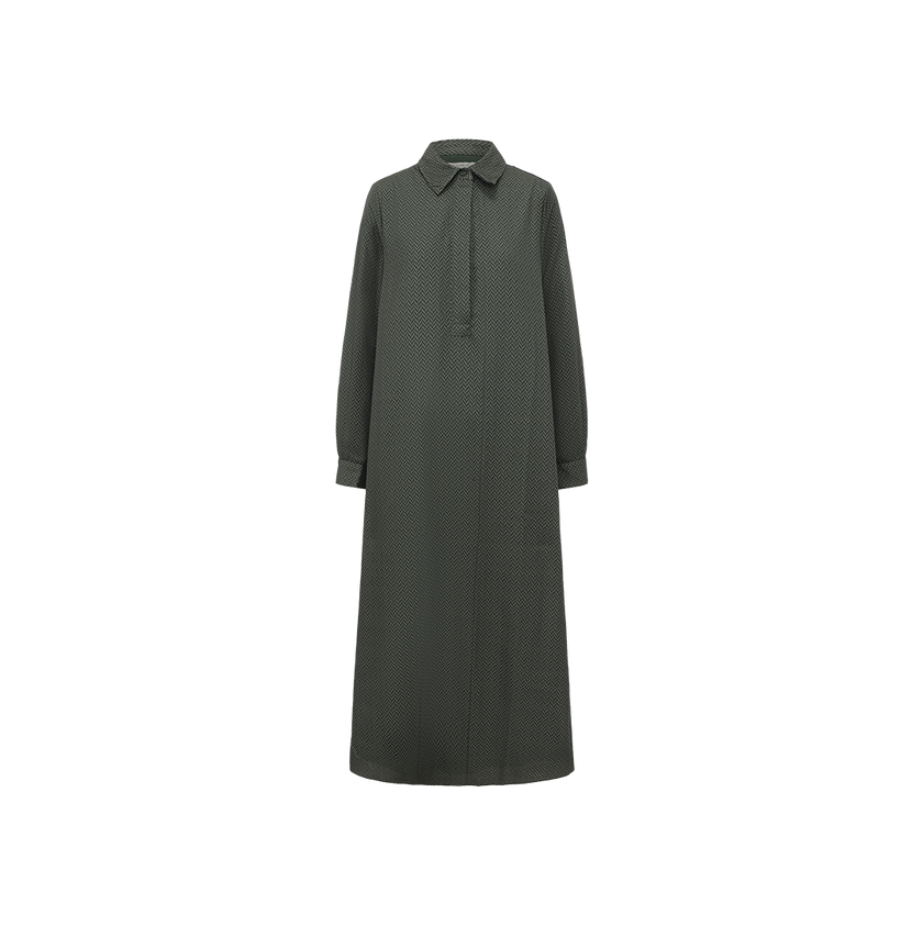 Quarter Button Detailed Dress