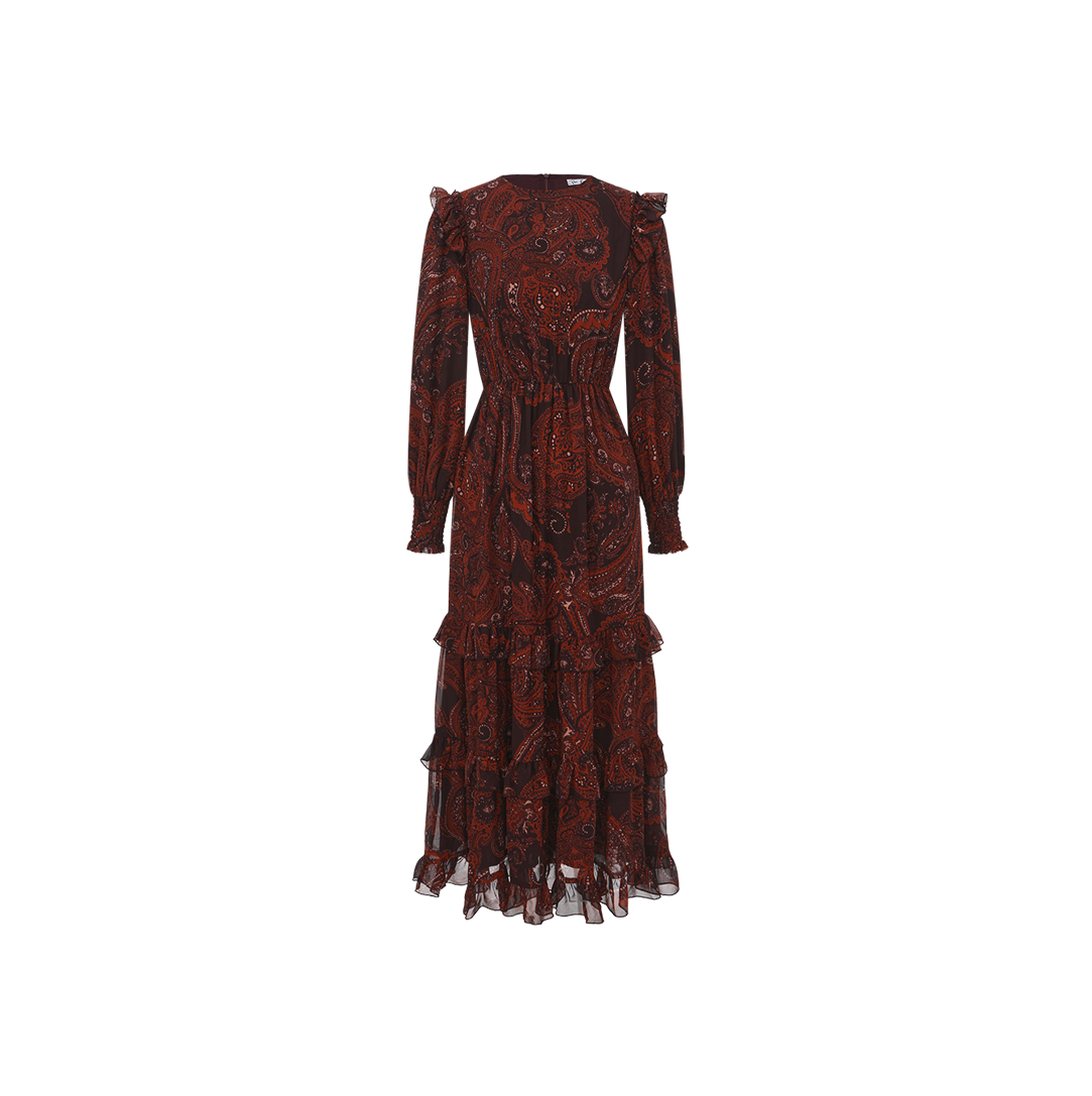Paisley Ruffle Smocked Dress
