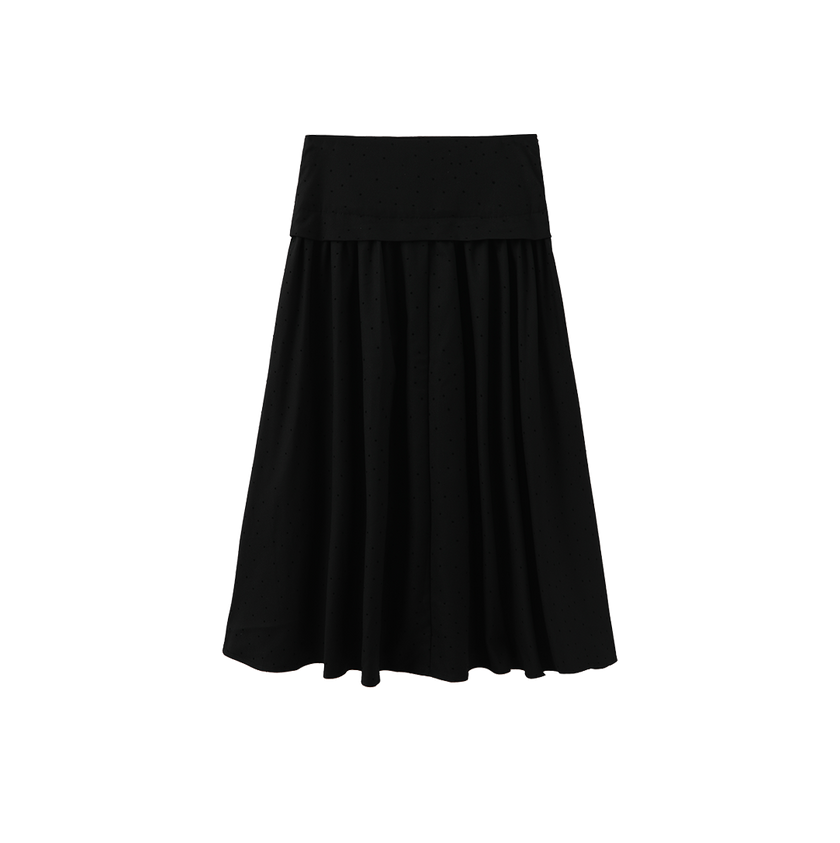 Velvet Polka Dotted Skirt
