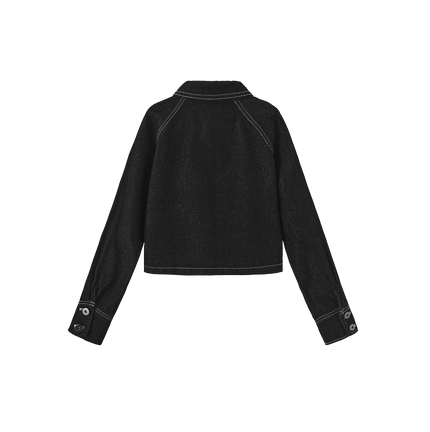 Layering Cropped Raw Edge Shirt