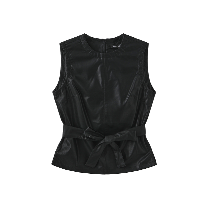 Arosa Leather Belted Vest
