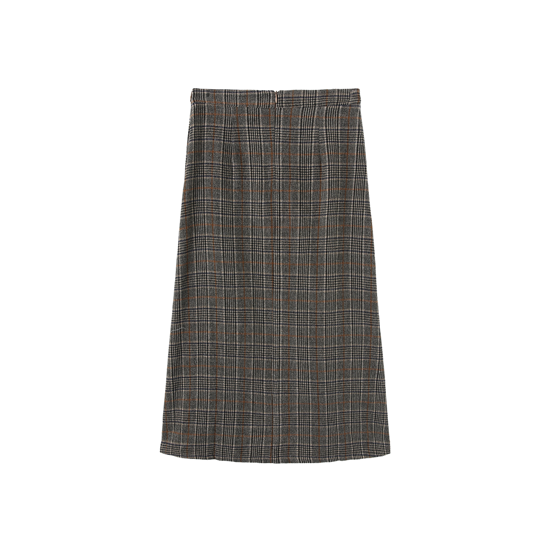 Plaid Buckle Skirt