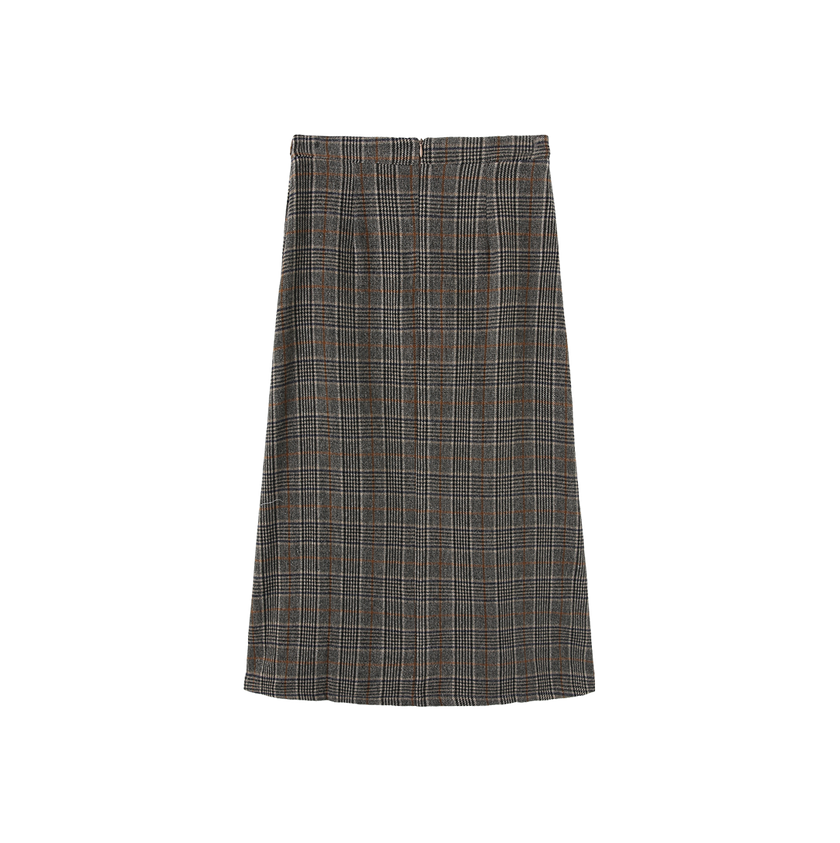 Plaid Buckle Skirt