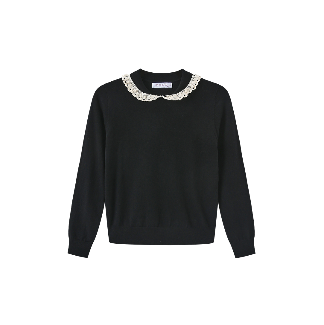 Lace Collar Knit Sweater