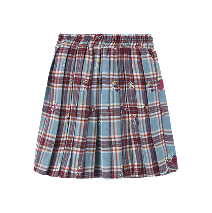 Jerry Plaid Floral Skirt