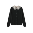 Crochet Collared Pointelle Cardigan