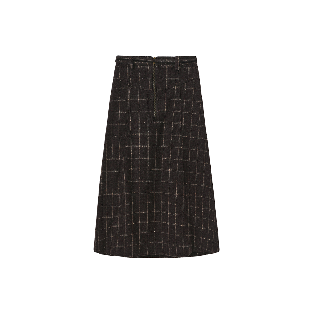 Wool Aline Seam Detail Skirt