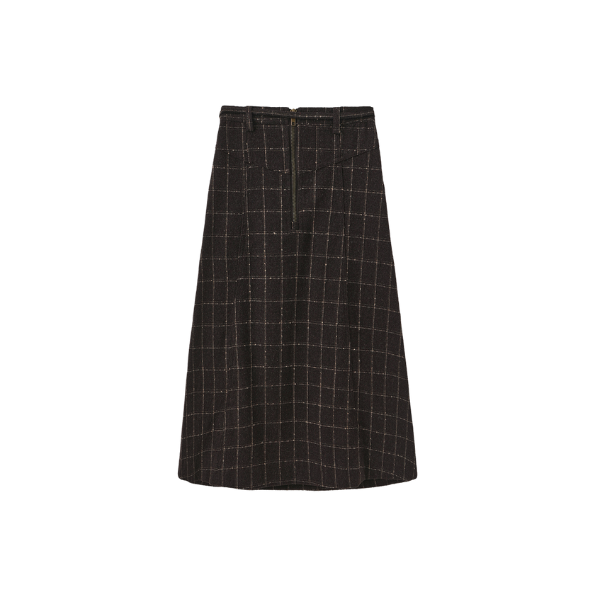 Wool Aline Seam Detail Skirt