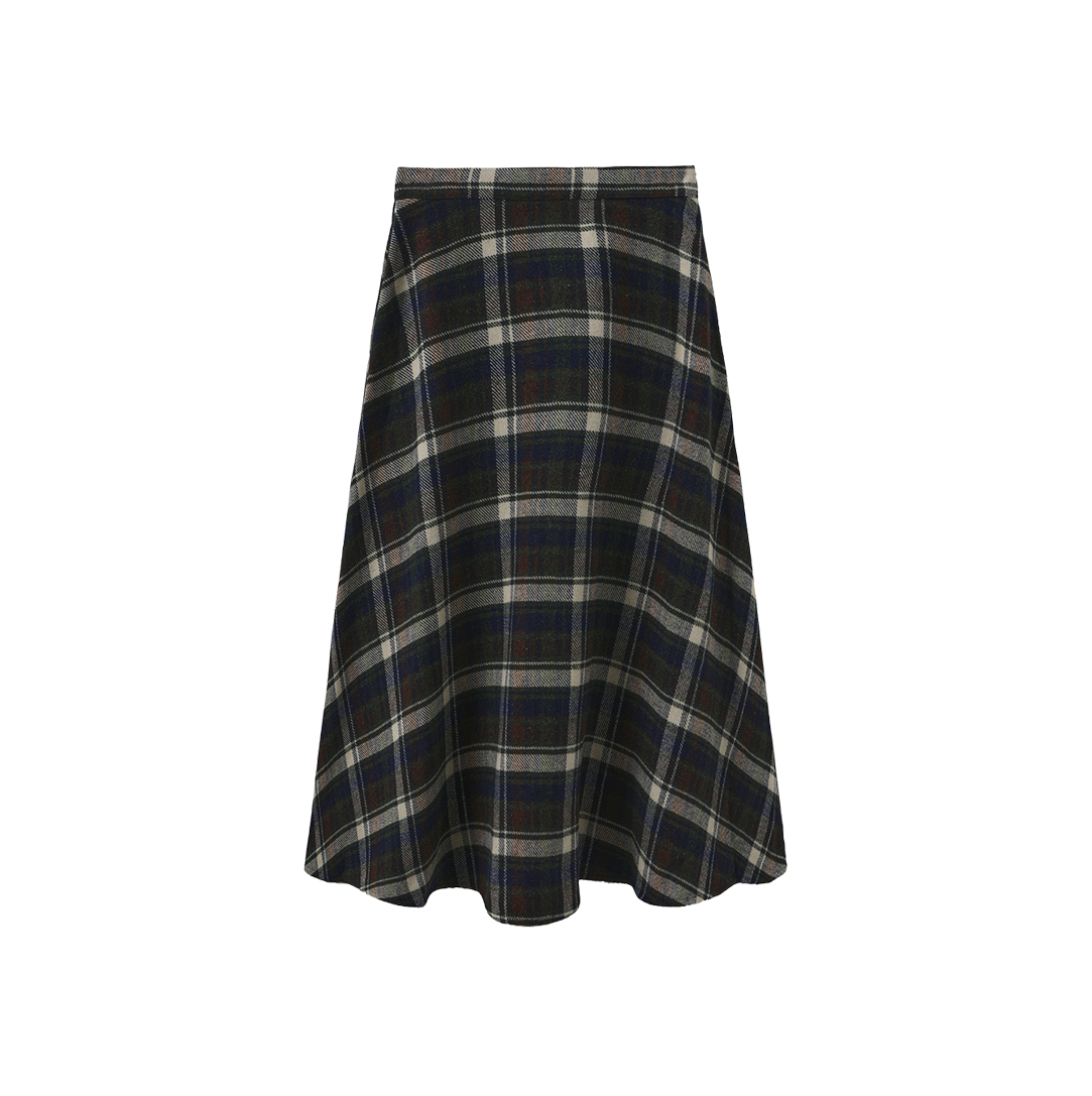Piko Plaid Flare Skirt