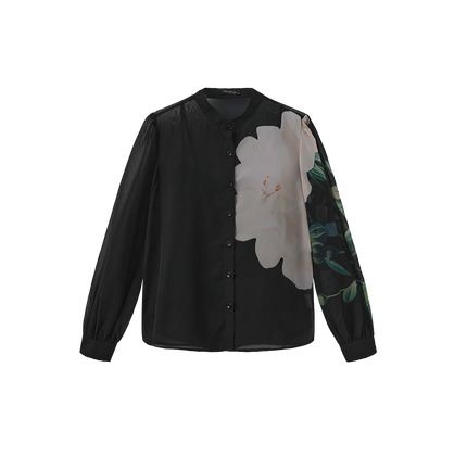 Jule Floral Print Sheer Blouse