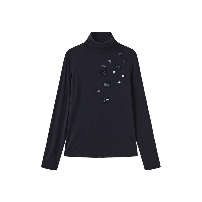 Candice Beaded Turtleneck