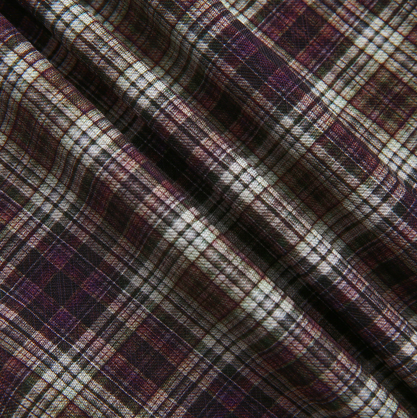 Kick Pleat Plaid Belted Skirt
