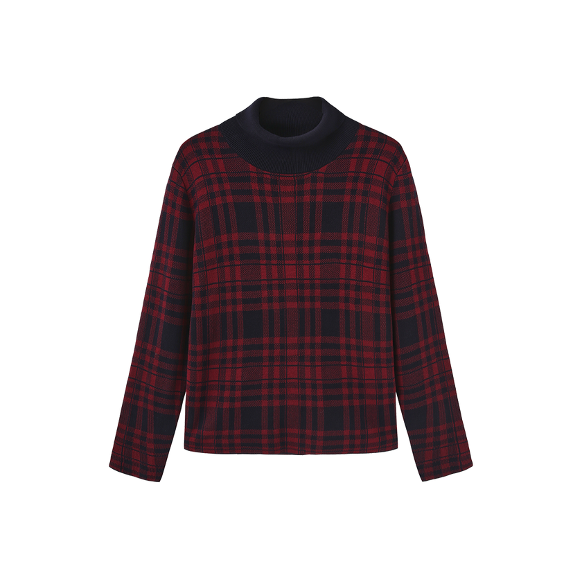 Marco Knit Plaid Top