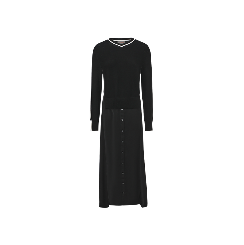 Tone On Tone Silk Knit Dress