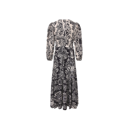 Trumpet Midi Puff Sleeve Dress