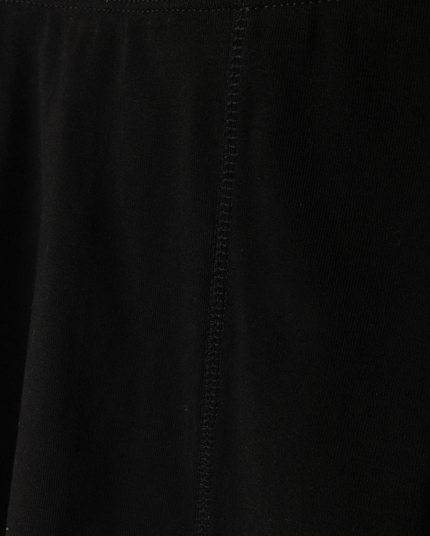 Elastic Waist A-line Knee Skirt