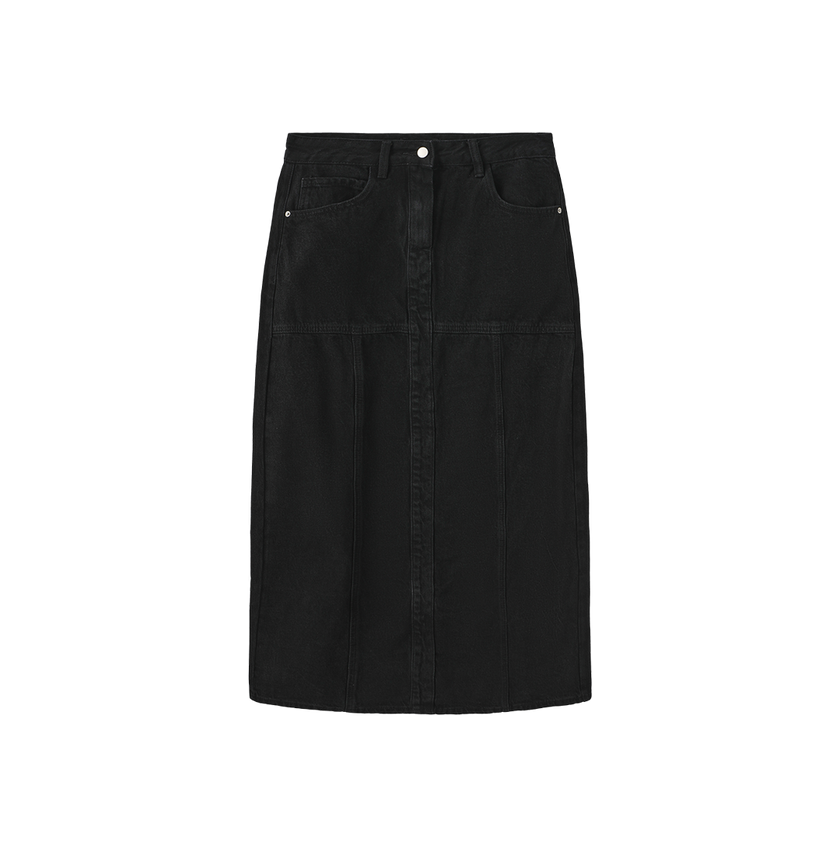 Denim Drop Yolk Maxi Skirt