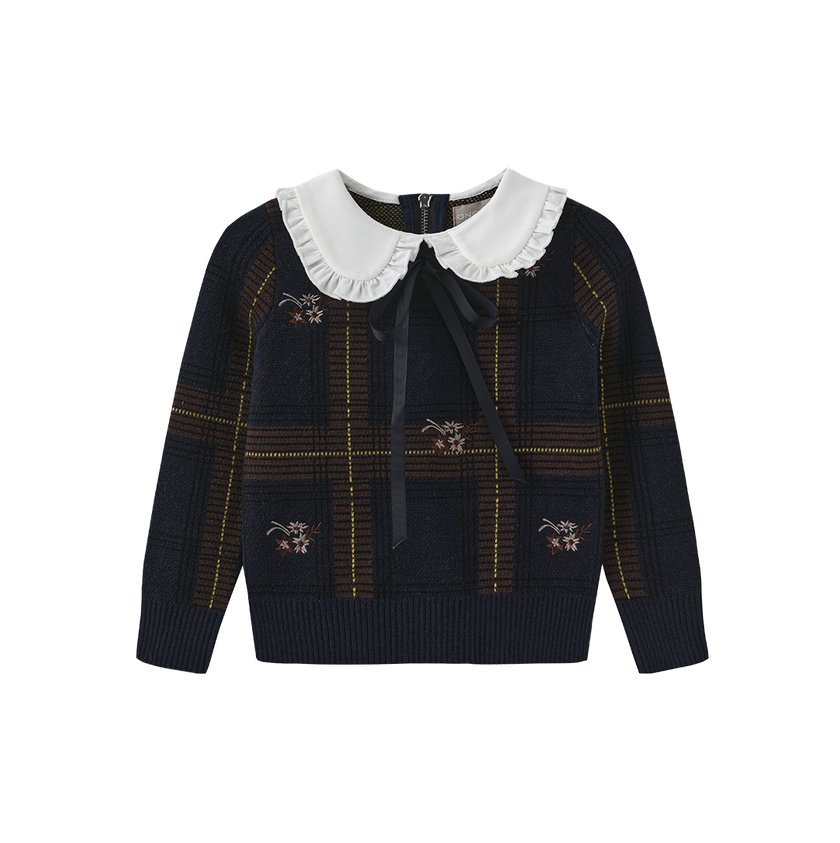 Lino Plaid Embroidered Set