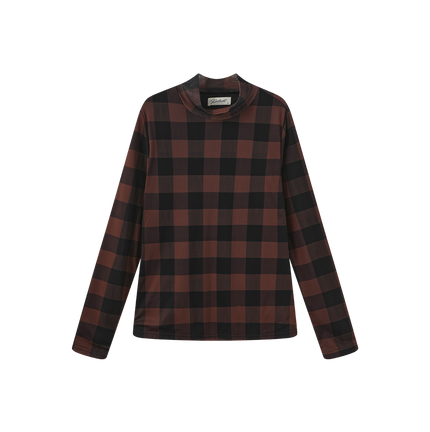 Mesh Multi Plaid Turtleneck