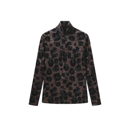 Velour Lepoard Turtleneck