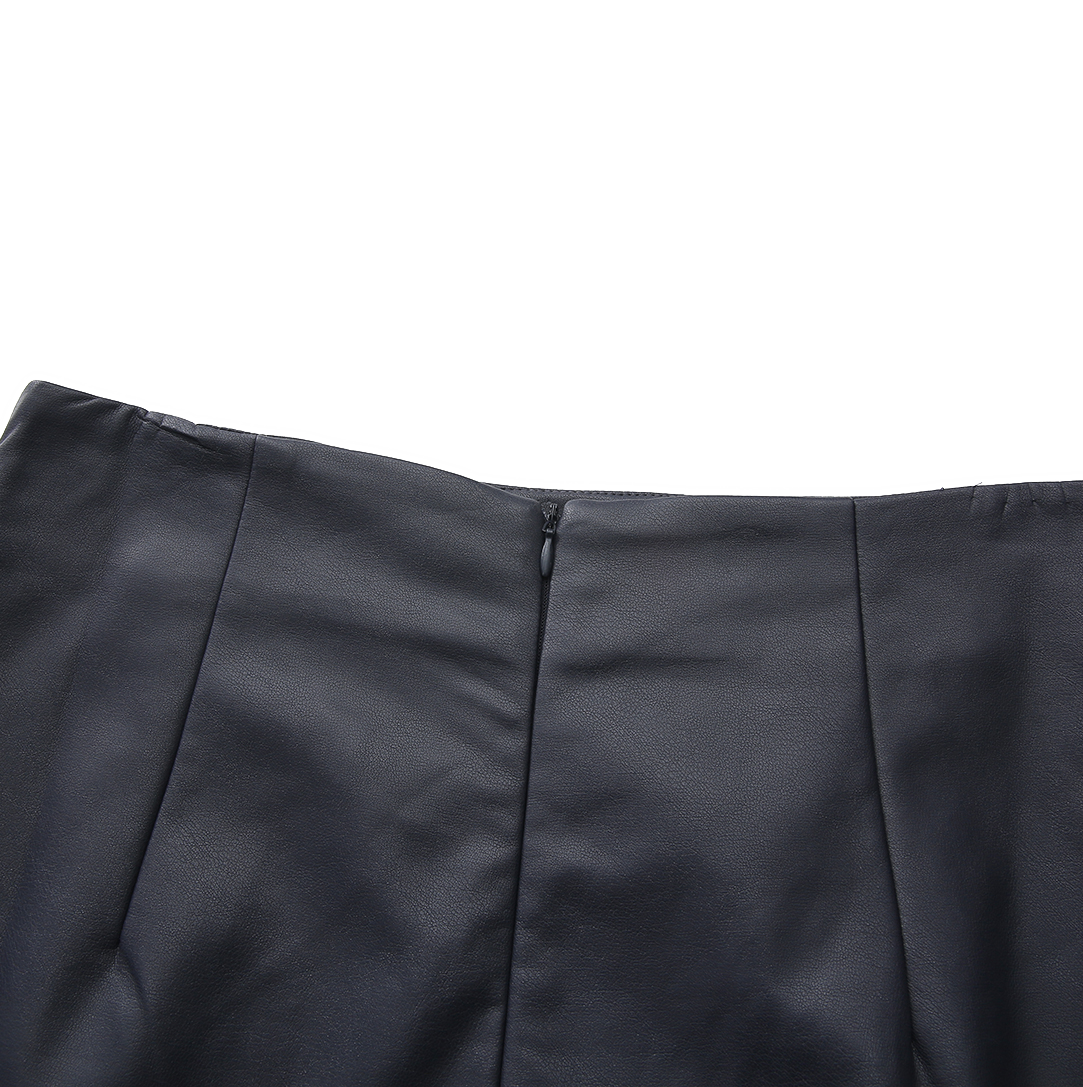 Grant Leather Wrap Skirt