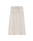 Rope Tie Denim Maxi Skirt