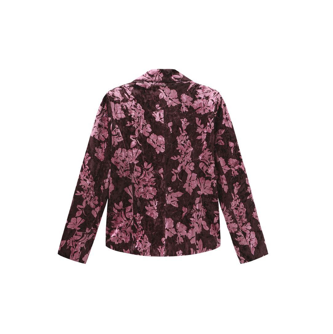Lena Velvet Single Button Blazer