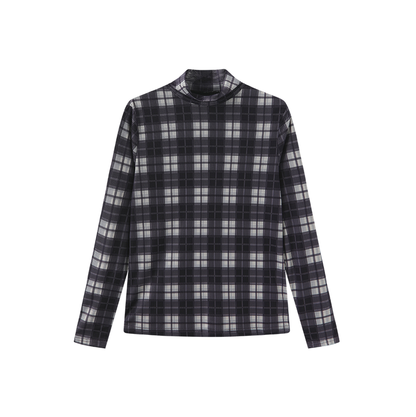 Plaid Mesh Top