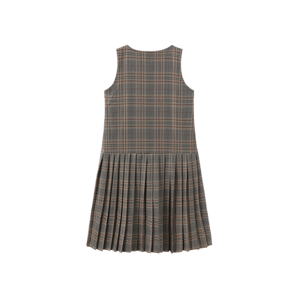 Plaid Bottom Pleat Jumper