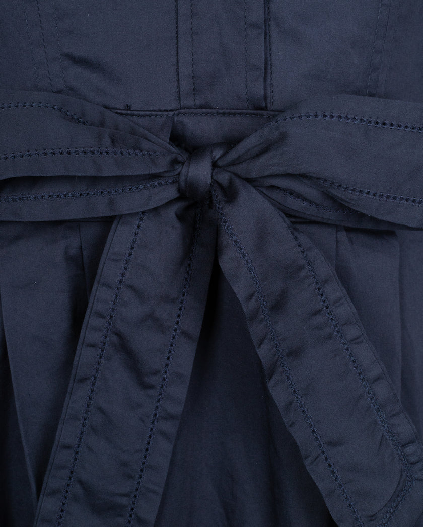 Poplin Bow Waisted Trim Dress