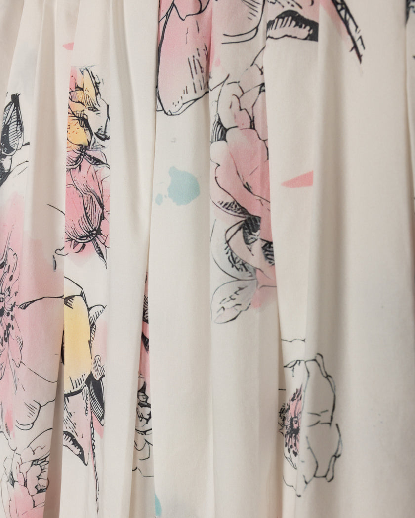 Cindy Floral Printed Pastel Skirt