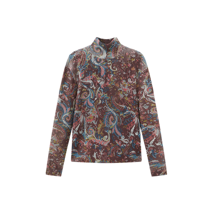 Ribbed Printed Sweater