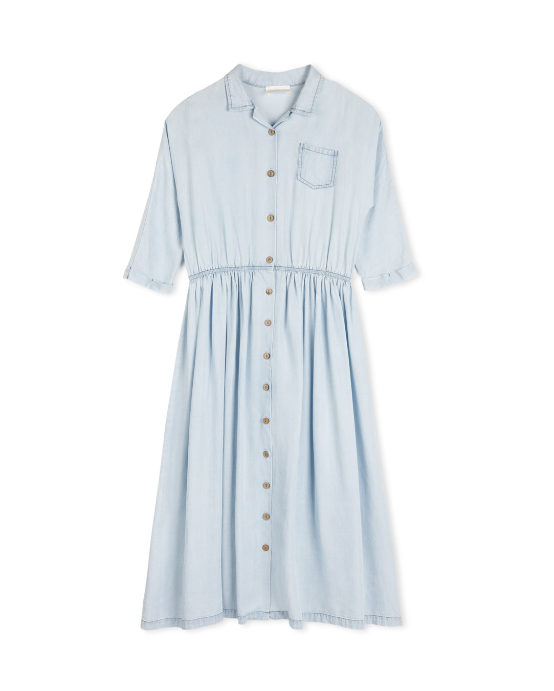 Thin Denim Rust Stitching Dress