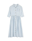Thin Denim Rust Stitching Dress