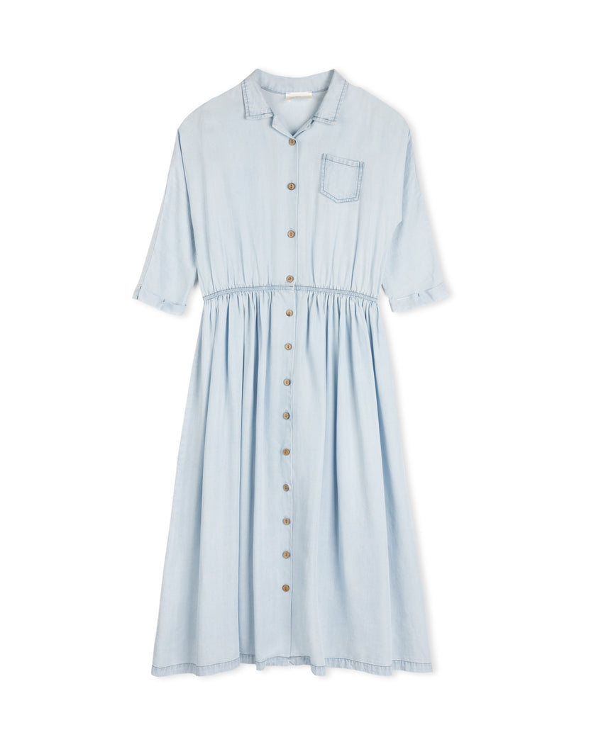 Thin Denim Rust Stitching Dress