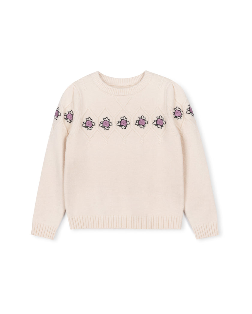Dear - Knit Embroidery Sweater
