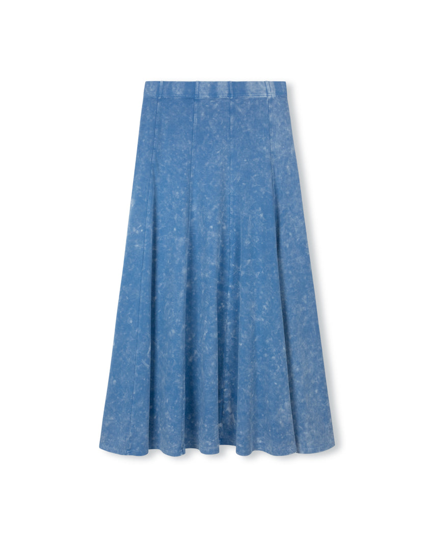 Elastic Waist Panel Midi Skirt