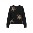 Flower Embroidered Hem Cardigan