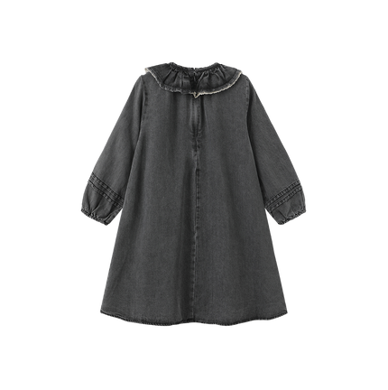 Denim Ruffle Collar Dress