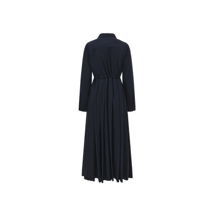 Cupro Pleat Collar Dress