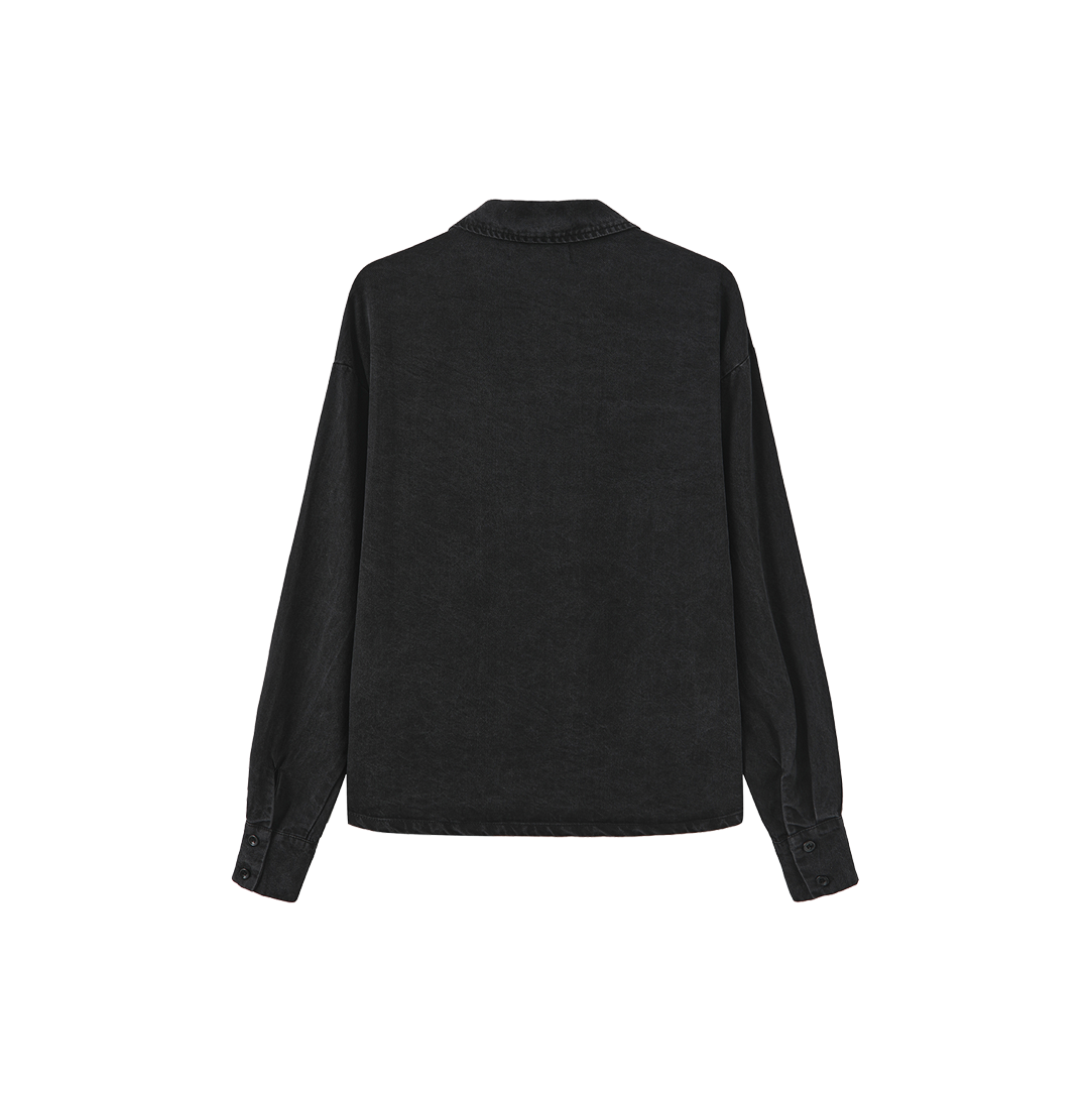 Fade Button Down Denim Blouse