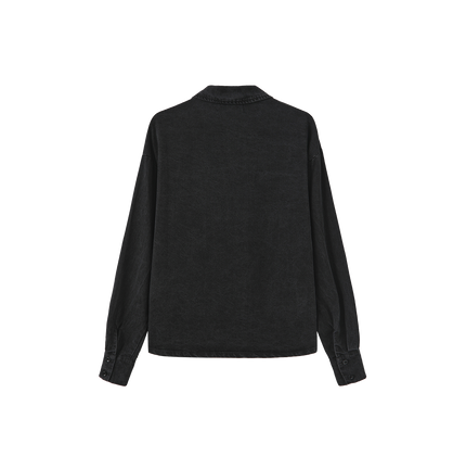 Fade Button Down Denim Blouse