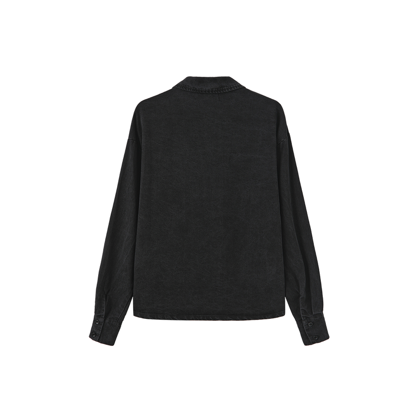 Fade Button Down Denim Blouse