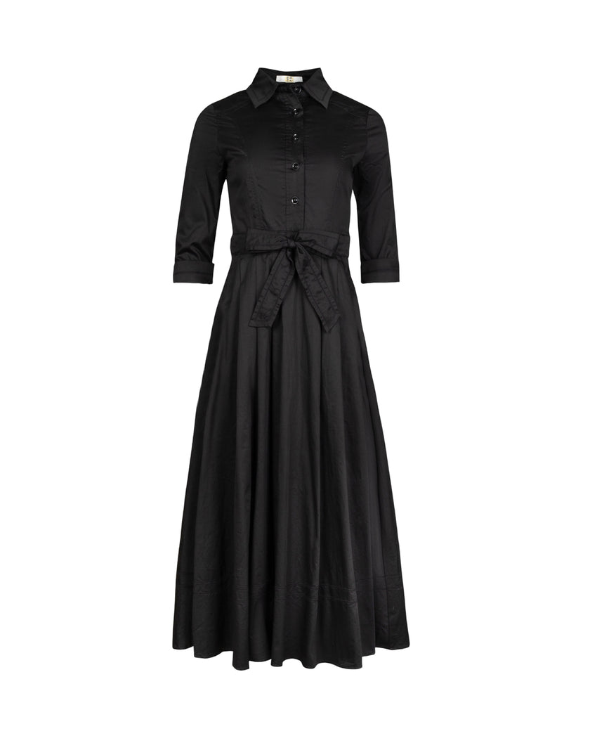 Poplin Bow Waisted Trim Dress