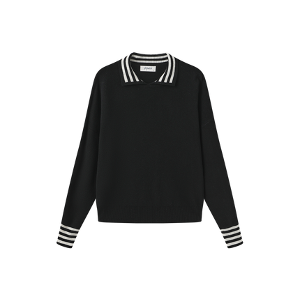 Knit Stripe Trimmed Sweater