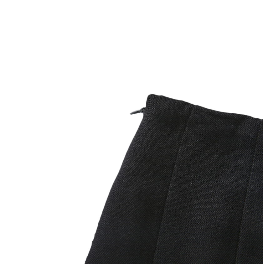 Wool Box Pleat Midi Skirt