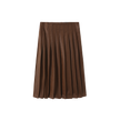 Pebbled Leather Pleated Skirt