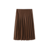 Pebbled Leather Pleated Skirt